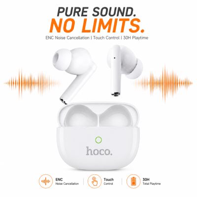 Hoco Y62-ENC True Wireless Bluetooth Earbuds – Hi-Res Audio Certified TWS with ENC Noise Cancellation, 30H Playtime & Bluetooth 5.4